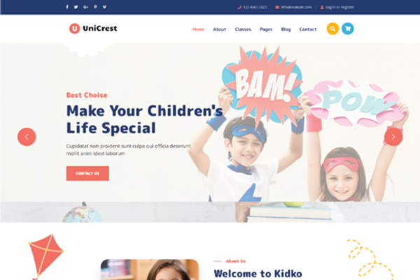 UniCrest – Kids Education & Kindergarten Website