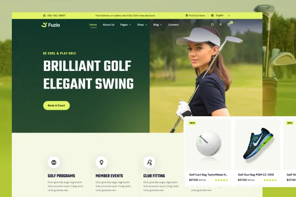 Fuzio – Premium Golf Academy & Pro Shop E-Commerce Platform