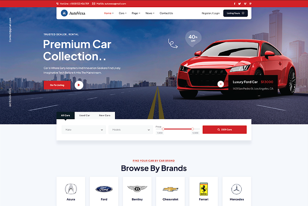 Autovexa – Car Marketplace & Dealership Website