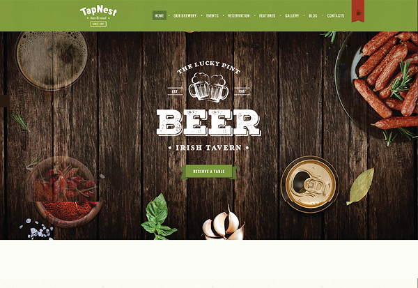 TapNest – Beer Bar & Restaurant Website